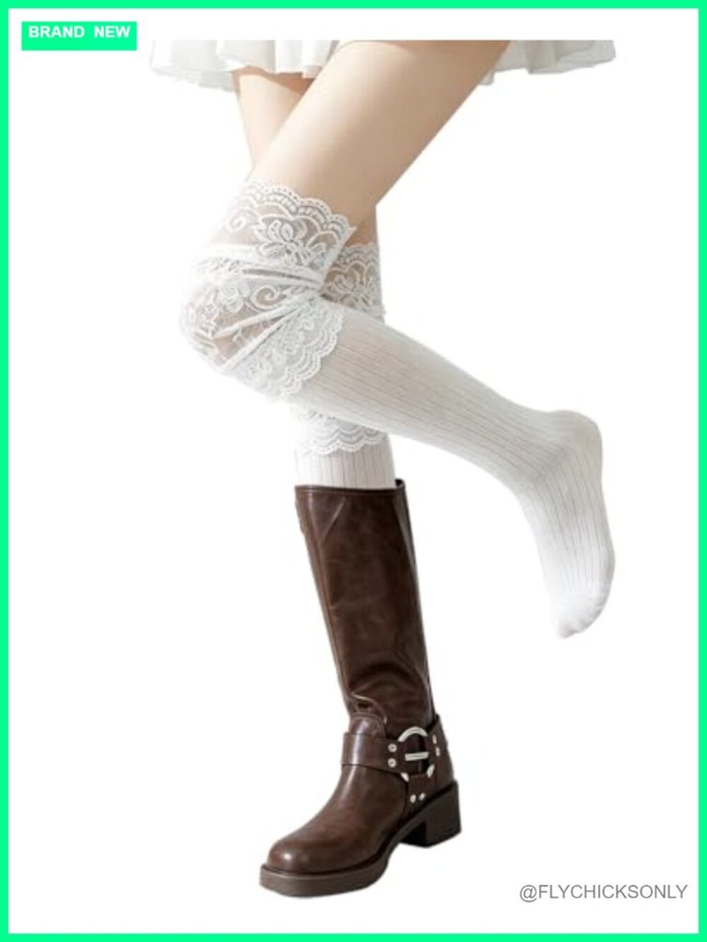 Knee High Lace Boot Socks, Long Y2K Stockings, Leg Warmers